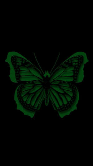 Green Butterfly Dark Aesthetic Wallpaper