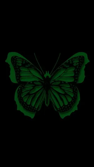 Green Butterfly Dark Aesthetic Wallpaper