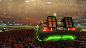 Green Delorean Rocket League Car In 2k Wallpaper