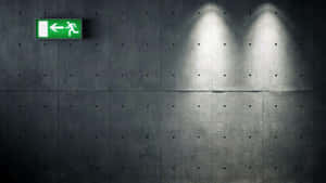 Green Emergency Exit Sign Departure Wallpaper