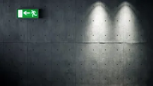 Green Emergency Exit Sign Departure Wallpaper