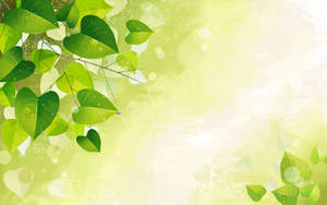 Green Floral Corners Wallpaper