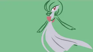 Green Gardevoir Vector Art Wallpaper