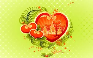 Green Heart Leaves Wallpaper