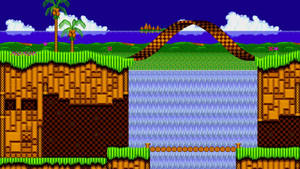 Green Hill Zone With A Bridge Wallpaper