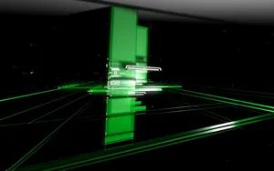 Green Led Shapes On Black Background Wallpaper