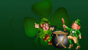 Green Leprechauns St Patrick's Day Wallpaper