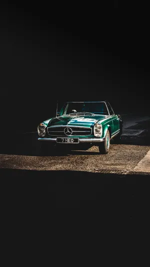 Green Mercedes-benz W113 Aesthetic Car Wallpaper