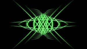 Green Neon Laser Symmetry Wallpaper
