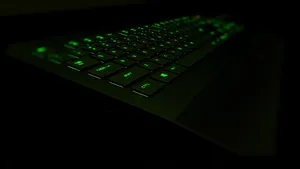Green Neon Light Computer Keyboard Wallpaper