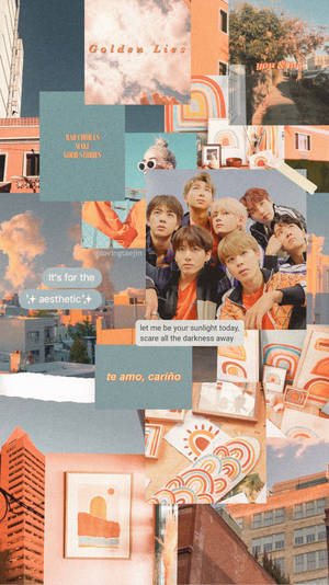 Green Orange Aesthetic Lockscreen Bts Wallpaper