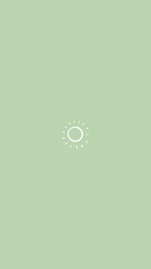 Green Pastel Iphone Sun Art Wallpaper