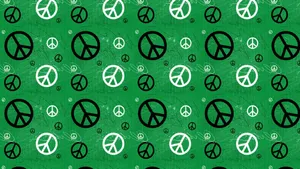 Green Peace Pattern Wallpaper