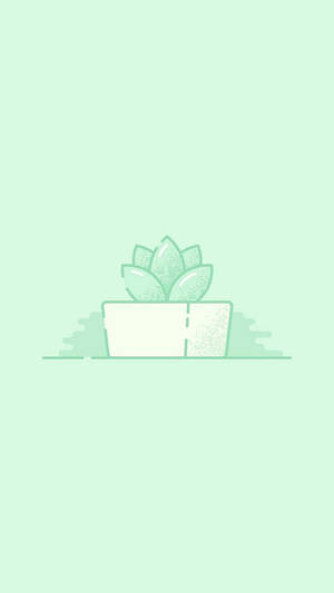 Green Plant Pastel Aesthetic Wallpaper