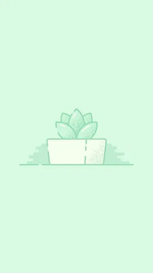 Green Plant Pastel Aesthetic Wallpaper