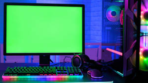 Green Screen On Rgb Computer Set Wallpaper