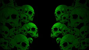 Green Skull And Crossbones Wallpaper