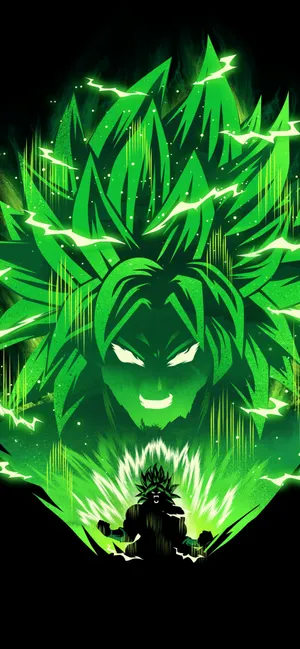 Green Super Saiyan Broly Iphone Wallpaper