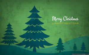 Green Vintage Christmas Wallpaper