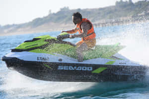 Green White Jet Ski Wallpaper