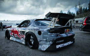 Grey Camouflage Mazda Rx 7 Racing Wallpaper