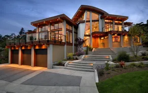 Grey House Amber Lightings Wallpaper