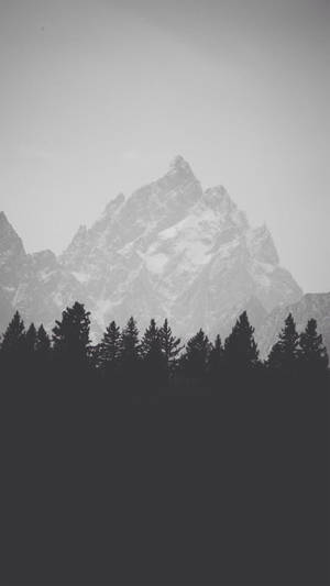 Grey Mountain Black White Iphone Wallpaper