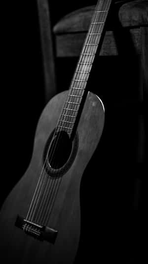 Greyscale Classical Guitar Musical Instrument Wallpaper