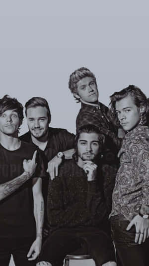 Greyscale Pop Boy Band 1 Direction Iphone Wallpaper