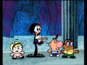 Grim Reaper, Billy, And Mandy In An Adventurous Scene From The Grim Adventures Of Billy And Mandy Wallpaper