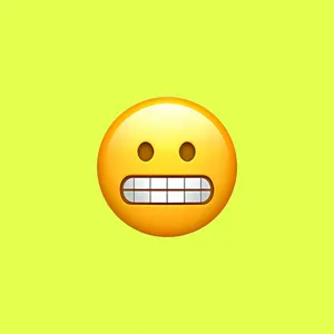 Grimacing Emoji Yellow Background Wallpaper