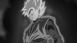 Grinning Goku Black And White Wallpaper