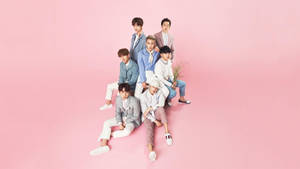 Group Of Men In A Pink Pastel Aesthetic Desktop Wallpaper