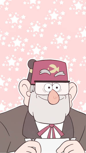 Grunkle Stan In Pink With Stars Wallpaper
