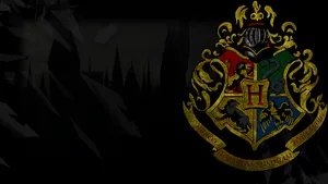 Gryffindor Crest Dark Hogwarts Background Wallpaper