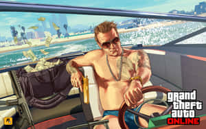 Gta Online With A Guy Driving Wallpaper