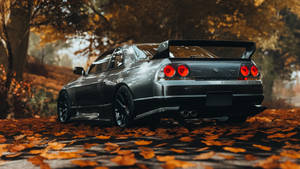 Gtr Car In Forest Wallpaper