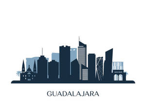 Guadalajara Monochromatic Silhouette Wallpaper