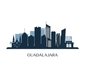 Guadalajara Monochromatic Silhouette Wallpaper