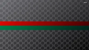 Gucci Brand Patternwith Stripe Wallpaper