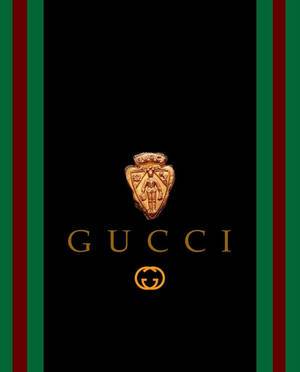 Gucci Logo On A Black Background Wallpaper