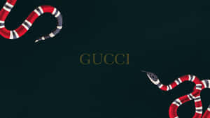 Gucci Snakes On A Black Background Wallpaper
