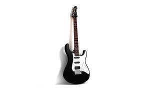 Guitar On White Background Wallpaper