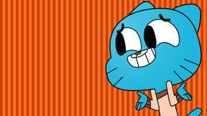 Gumball Orange Stripes Aesthetic Wallpaper