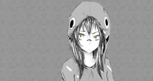 Gumi Megpoid In Black And White Anime Pfp Wallpaper