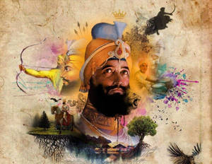 Guru Gobind Singh Ji On Parchment Wallpaper