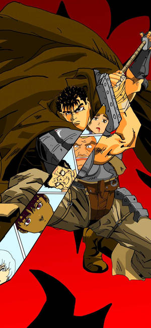 Guts Stands Before Demons In Anime Berserk Wallpaper