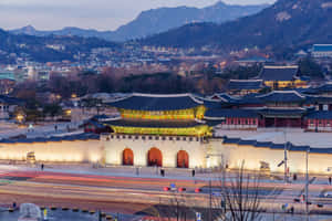 Gyeongbokgung Palace Long Exposure Aerial Photo Wallpaper