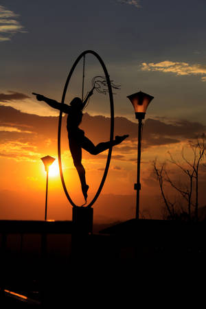 Gymnastics Sunset Silhouette Wallpaper