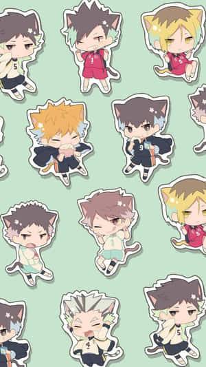 Haikyuu Chibi Characters Pattern Wallpaper